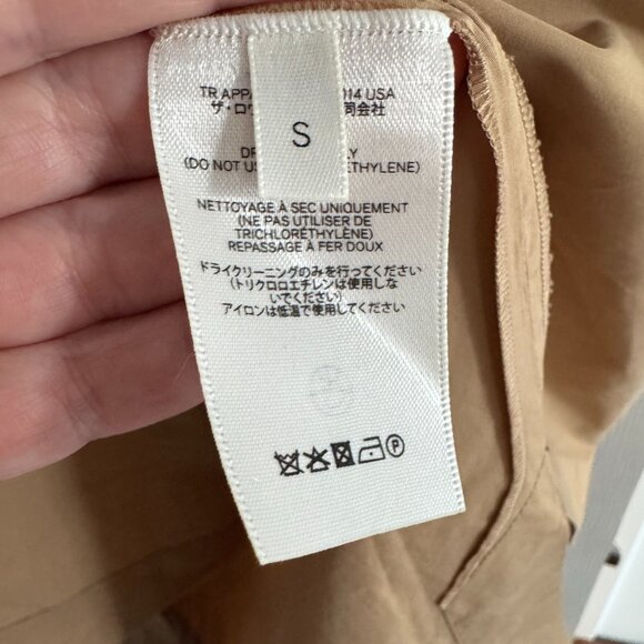 THE ROW "Balsa" Draped Cotton-Poplin Midi Dress in Sand, size Small (fits S-L) - Picture 7 of 12